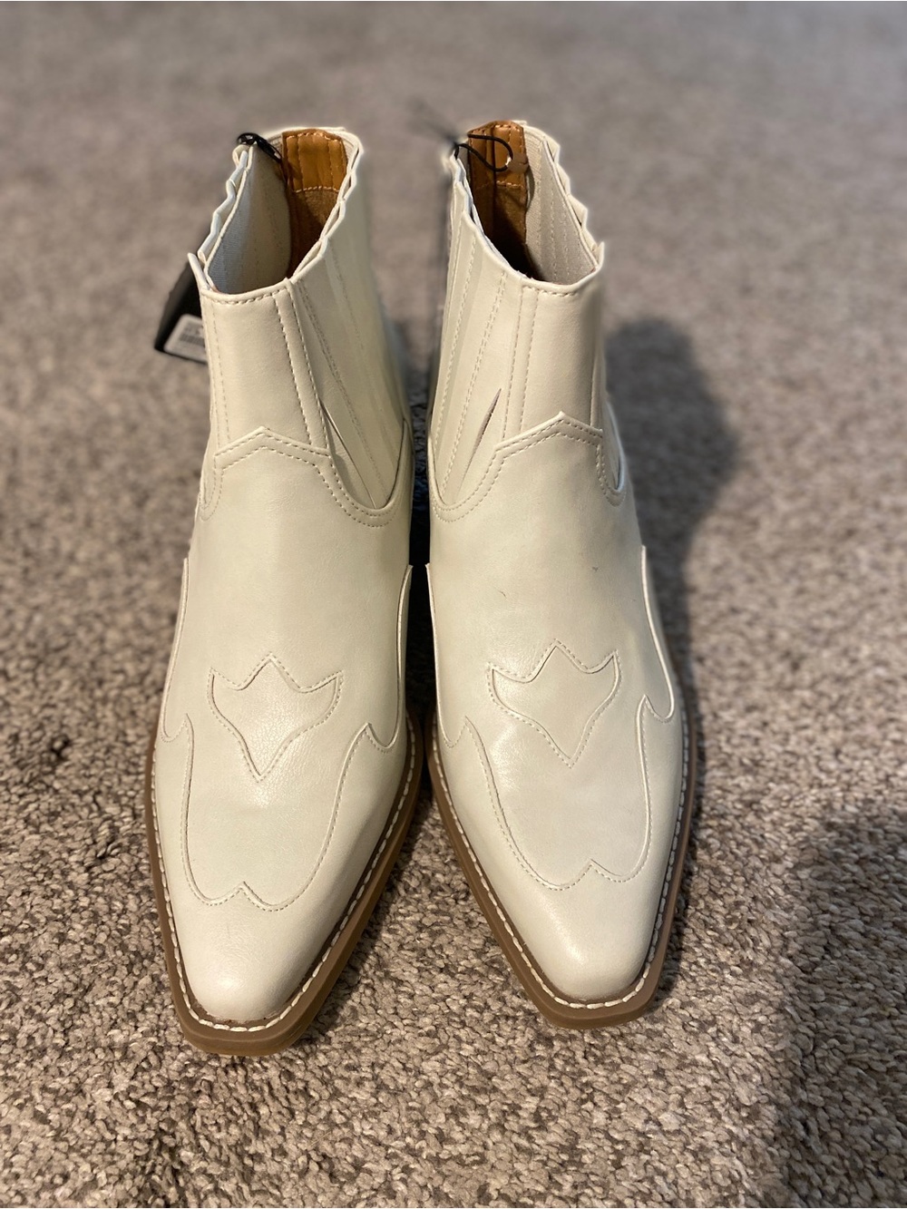 Forever 21 White Western-Style Ankle Boots